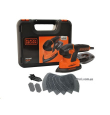 Шліфмашина вібраційна мережева B+D : P= 120 Вт, 3 шліф.поверх. 9 аксесуарів; платформа 110 мм (DW)