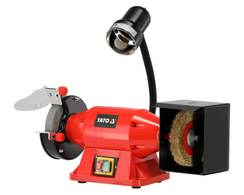 Точильний верстат зі щіткою YATO від ел-мережі 230 В, 520 Вт, диск Ø= 150/25х 32 мм [1]