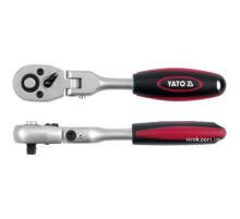 Трещатка с шарниром YATO: квадрат 1/2", L=290 мм, 72T [1/24]