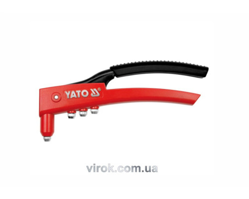 Заклепочник ручний YATO для нітів Ø= 2,4; 3,2; 4,0; 4,8 мм, l= 280 мм [6/24]