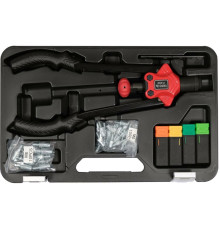 Заклепочник дворучн YATO для гвинтов заклепок М4- М8; l= 360мм з головками і заклепк 4 по 10шт, 46ел