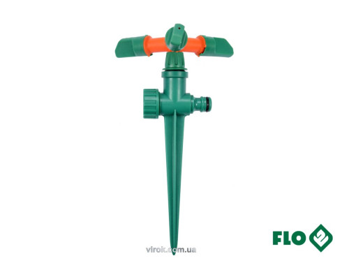 Ороситель вращающийся 3-сторонний FLO на колу, к шлангу 1/2", ABS-пластик [12/48]