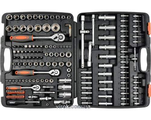 Набір головок торцевих, насадок STHOR : квадрат 1/2" з інструментами [173 Од.] [1/48]