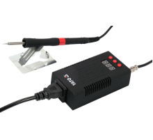 Паяльная станция сетевая: 110-230 V YATO; Р=75 Вт, t°=90-480°С, жало тип T12, LCD табло [30]