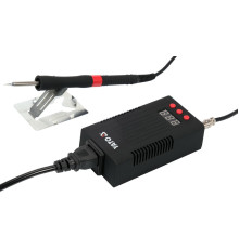 Паяльна станція мережева: 110-230 V YATO; Р= 75 Вт, t°= 90-480°С, жало тип T12, LCD табло [30]