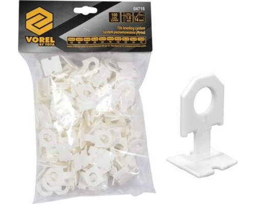 Кліпси для викладання керамічної плитки VOREL : 1 мм, t≤ 14 мм. 100 шт. [15/360]