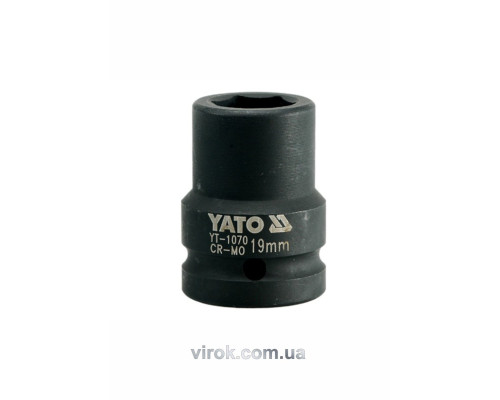 Головка торцева ударна 6-гранна YATO : квадрат 3/4", М= 19 мм, L= 50 мм [16/64]