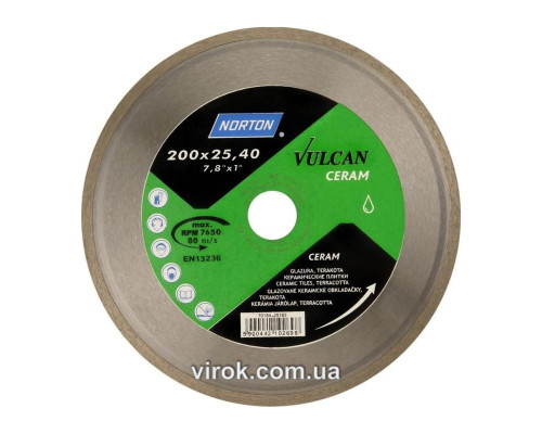 Диск алмазний по кераміці VULCAN TILE; Ø= 200 x 25,4 мм(DW)