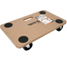Тележка-платформа YATO 500х 300х 18 мм на 4 колесах Ø= 75 мм, нагруз.- 200 кг, h= 113 мм [6]