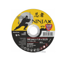 Диск відрізний по металу/нержав. сталі NINJA : Ø= 180 х 22.23 мм, t= 1,6 мм (25шт/уп)