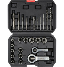 Набор головок и экстракторов YATO :квадрат-3/8", CrMo 42, для удаления сломанных винтов 26 Ед [10]