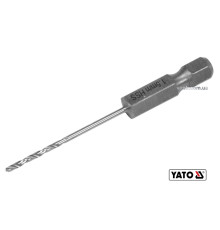 Свердло по металу YATO: HSS6542, Ø=1.5мм,HEX-1/4", l=57/26мм, для нержав.,конструкт.,легов.сталі(DW)