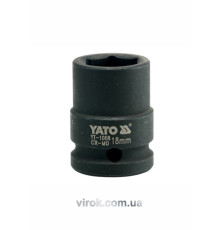 Головка торцева ударна 6-гранна YATO : квадрат 1/2", М= 18 мм, L= 39 мм [40/160]