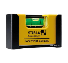 Уровень - мини STABILA Pocket PRO Magnetic магнитный: 7 х 2 х 4 см, 1 капсула, укроп-чехол