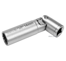 Головка торцева 12-гранна до свічок двигунів шарнірна YATO, квадрат 3/8", М14 [25/100]