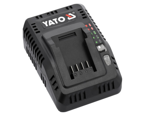 Зарядний пристрій розумний з охолодженням YATO для акумуляторів Li-Ion 18 В, 4,5А від мережі 230 B