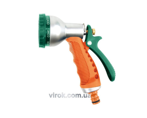 Ороситель-пистолет 7-режимный FLO к шлангу 1/2", TPR-пластик + цинк [12/48]