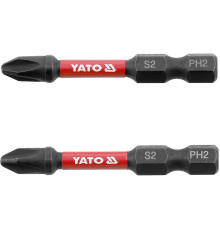 Насадка викруткова ударна YATO PH2 х 50 мм. HEX 1/4", 2 шт.[10]