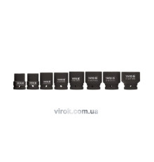 Набір головок торцевих ударних YATO : квадрат 3/4", M=22-41мм, L= 50-53-55-57 мм, 8 шт. [6]