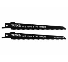 Полотна по дереву, к саблевой пиле YATO : l= 150 мм, h= 1 мм, 8 зубов/1", 2 шт. [50/200]