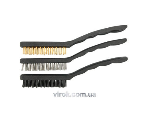 Щітки дротяні міні VOREL : L= 170 мм, Набір 3 шт [24/240]