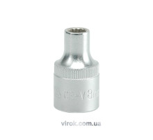 Головка торцевая 12-гранная YATO: квадрат 1/2", М=8 мм, L=38 мм [12/120/240]