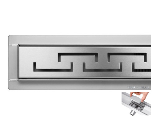 Трап підлоговий для душу з нержавіючої сталі "OLIMP" FALA; 90х 7х 7 см, сифон h= 52 мм [6/36]