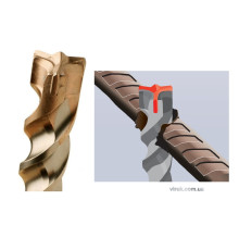 Свердло по бетону USH BOOSTER : 10 x 260 мм. SDS+, 3 різальні пруги (Y) бетон/арматура