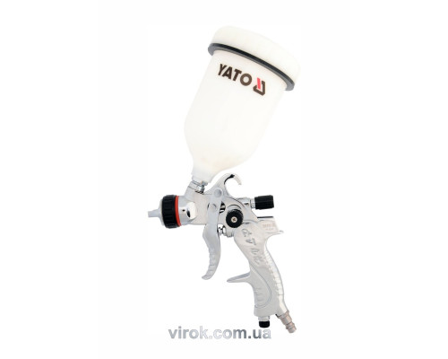 Пульверизатор YATO з верх. бачком 0,6л, сопло Ø=1,4мм,технологія HVLP,економія при розпиленні до 30%