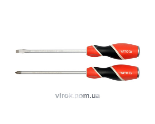 Набір викруток ударних YATO : (SL6/PH2) x 150 мм. 2 Шт. [6/36]