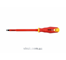 Викрутка плоска діелектрична ізольована YATO : шліц SL6,5 x 150 мм. VDE до 1000V [12/120]