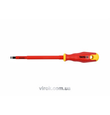 Викрутка плоска діелектрична ізольована YATO : шліц SL6,5 x 150 мм. VDE до 1000V [12/120]