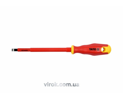 Викрутка плоска діелектрична ізольована YATO : шліц SL6,5 x 150 мм. VDE до 1000V [12/120]
