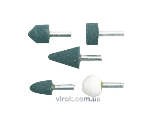 Камені шліфувальні VOREL (набір) Ø-6мм, 5шт. [25/200]