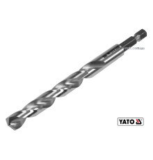 Свердло по металу YATO: HSS6542, Ø=9.5мм, HEX-1/4",l=125/81мм,для нержав.,конструкт.,легов.сталі(DW)