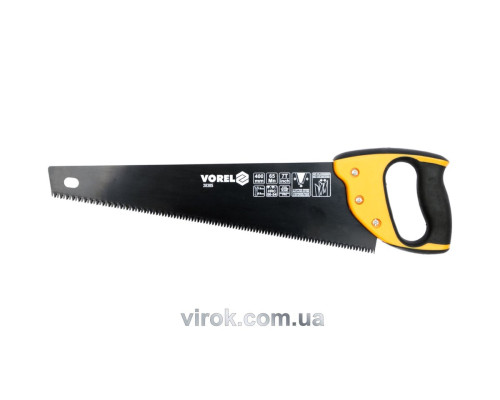 Ножівка по дереву VOREL: L= 400мм, W=1мм, Тефлонове покриття, 65Mn,Тверд. 50-54 HRC, 7 зуб/1"[12/48]