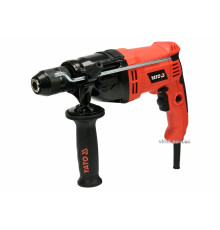 Дриль ударний мережевий YATO : P= 850 Вт, з самозатискним металевим патроном для свердл Ø≤ 13 мм [5]