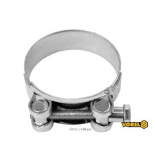 Хомут сталевий, з гвинтовим затискачем GBS W1 VOREL : Ø= 68-73/ 24 мм, оцинкований [100]