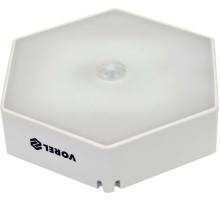 Лампа нічна з датчиком руху VOREL: живлення від 3хААА батарейок, діодна, 1Вт, 50 Lm, з магнітом [25]