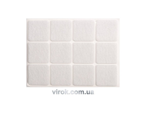 Протектор самоклеючий повстяний VOREL, 28х28мм, набір 12шт. [60/720]