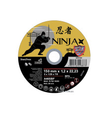Диск відрізний по металу/нержав. сталі NINJA : Ø= 150 х 22.23 мм, t= 1,2 мм (25шт/уп)