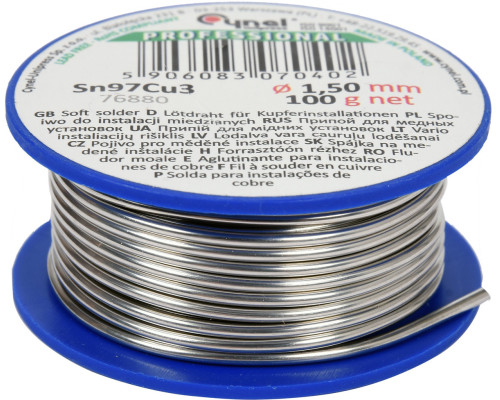 Припій для паяння міді CYNEL : Ø 1.5 мм, дротяний на котушці m= 100 г [60]