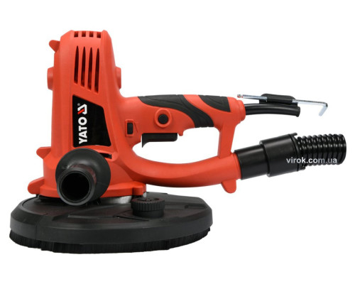 Шліфмашина YATO для штукатурених і гіпсових поверхонь з пилозбірником, P=1220 Вт, платформа Ø=225 мм