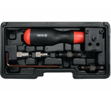 Прес ручний з обладнанням YATO для вальцювання гальмівних трубок Ø= 4,75, 6,35 мм, компл. 14 елем.