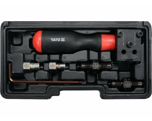 Прес ручний з обладнанням YATO для вальцювання гальмівних трубок Ø= 4,75, 6,35 мм, компл. 14 елем.