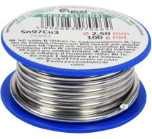 Припой для пайки меди CYNEL: Ø 2.5 мм, проволочный на катушке m=100 г [60]