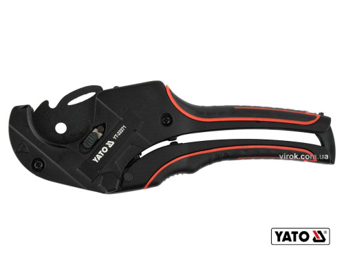 Труборіз для ПВХ труб YATO : max Ø42 мм, алюмінієвий корпус, ручка- ABS + TPR [10/40]
