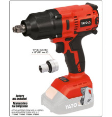 Гайковерт ударний акумулят безщітковий YATO:квадрат-1/2",700 Нм, Li-Ion 18 В,3 Агод(БЕЗ АКУМУЛЯТОРА)