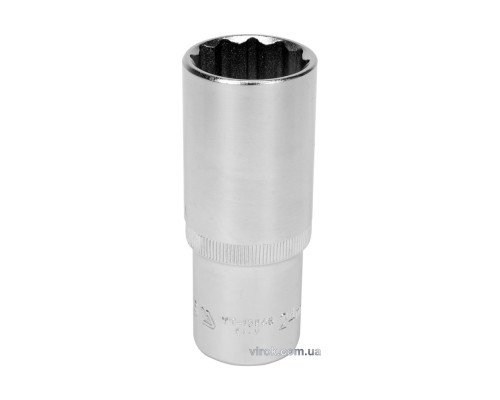 Головка торцева 12-гранна YATO : подовжена, квадрат 1/2", М= 24 мм, L= 77 мм [12/60/120]