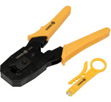 Клещи для зажима телефонных и сетевых штепселей VOREL: L= 195 мм, RJ45 RJ10 RJ11 [10/50]